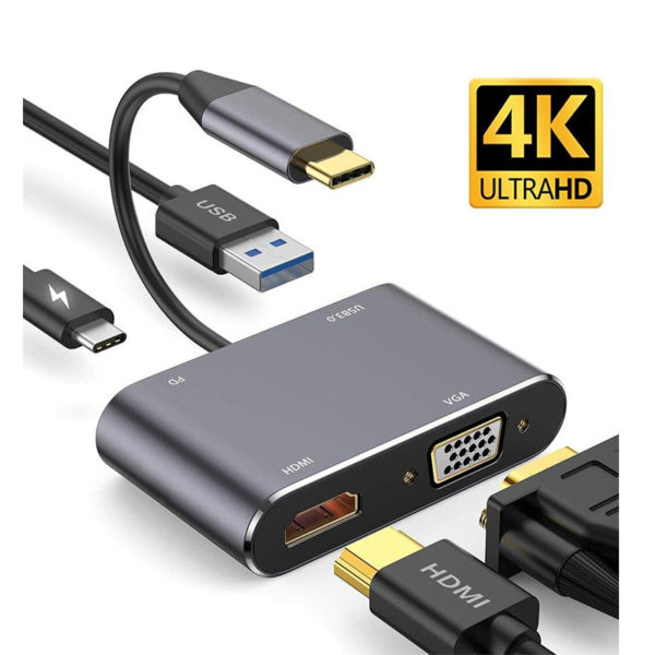 Hay-tech Type-c to HDMI+VGA+USB3.0+Type-C