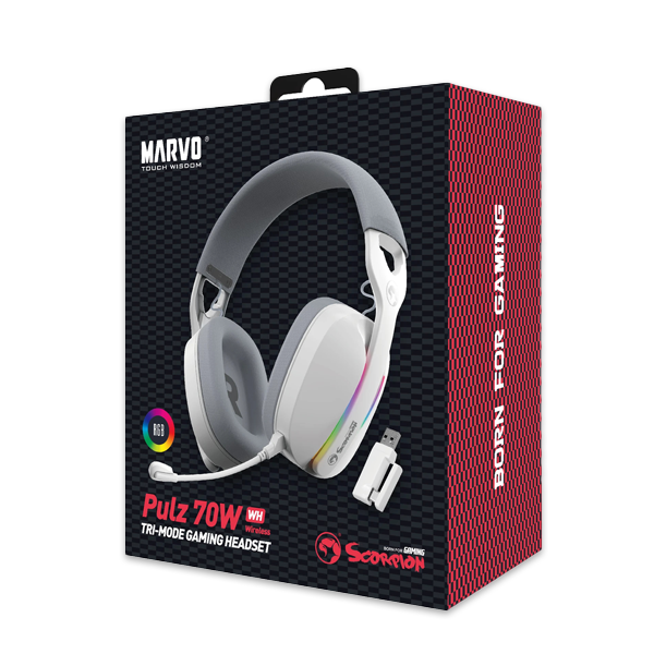 MARVO HG9086 White GAMING HEADPHONE  Wireless